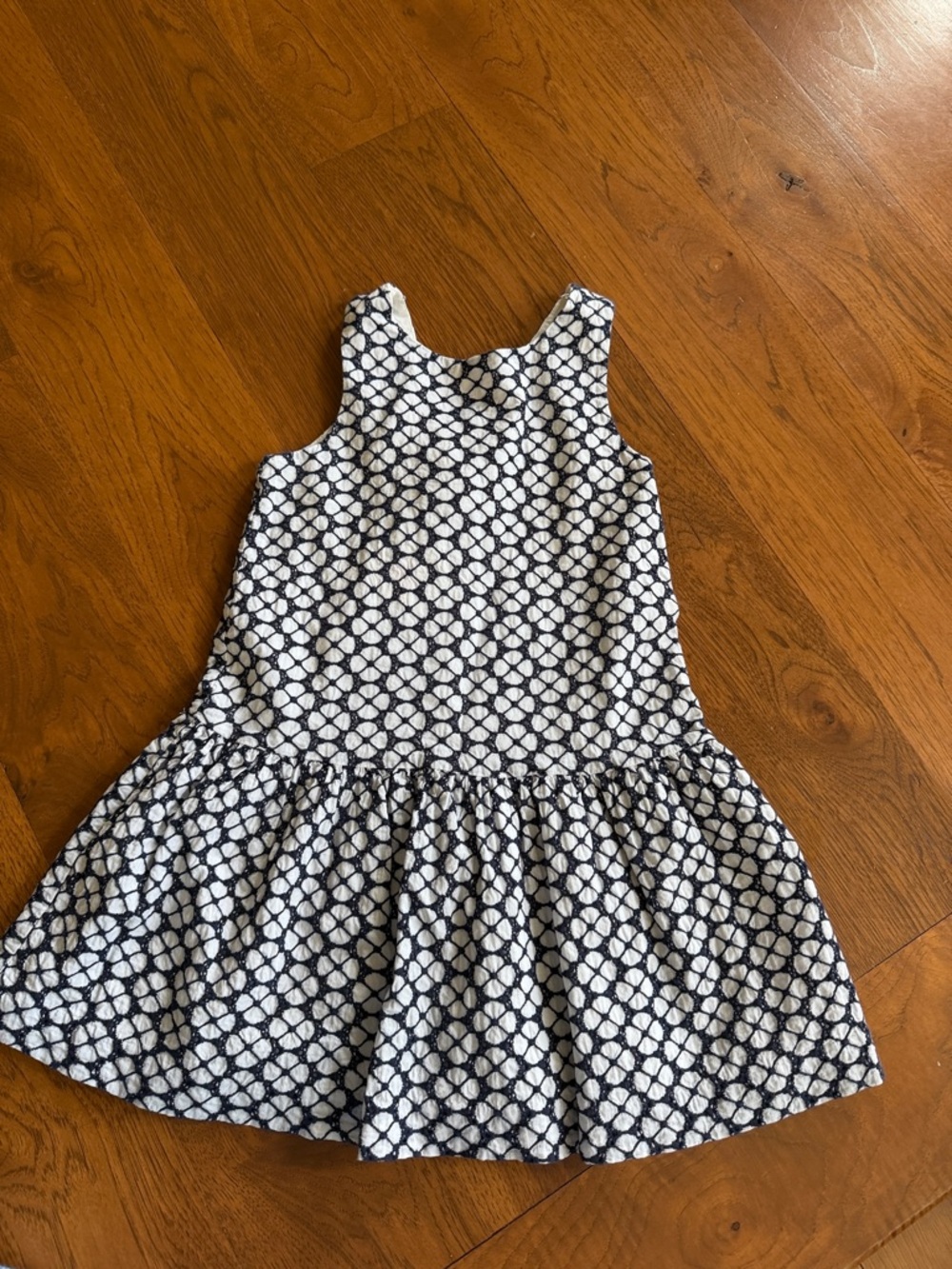 Girls 5T Janie and Jack Navy and White Patterned Drop-Waist Dress
